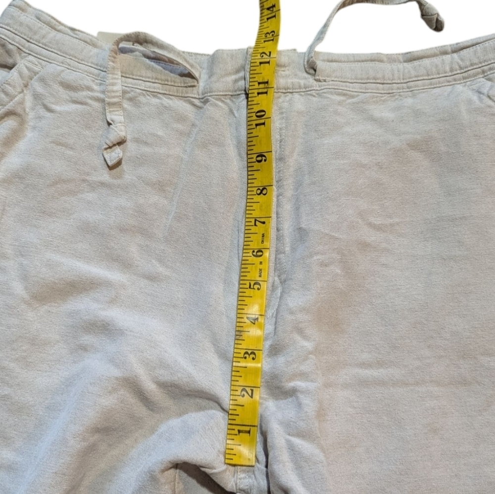 Cubavera Mens Large Linen Beige Straight Leg Drawstring Pant Coastal Preppy - Picture 5 of 7